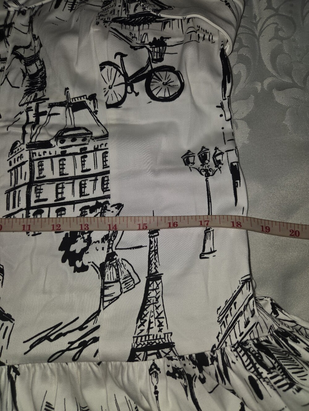 Karl Lagerfeld White Maxi Dress with Black City Print - Picture 13 of 15